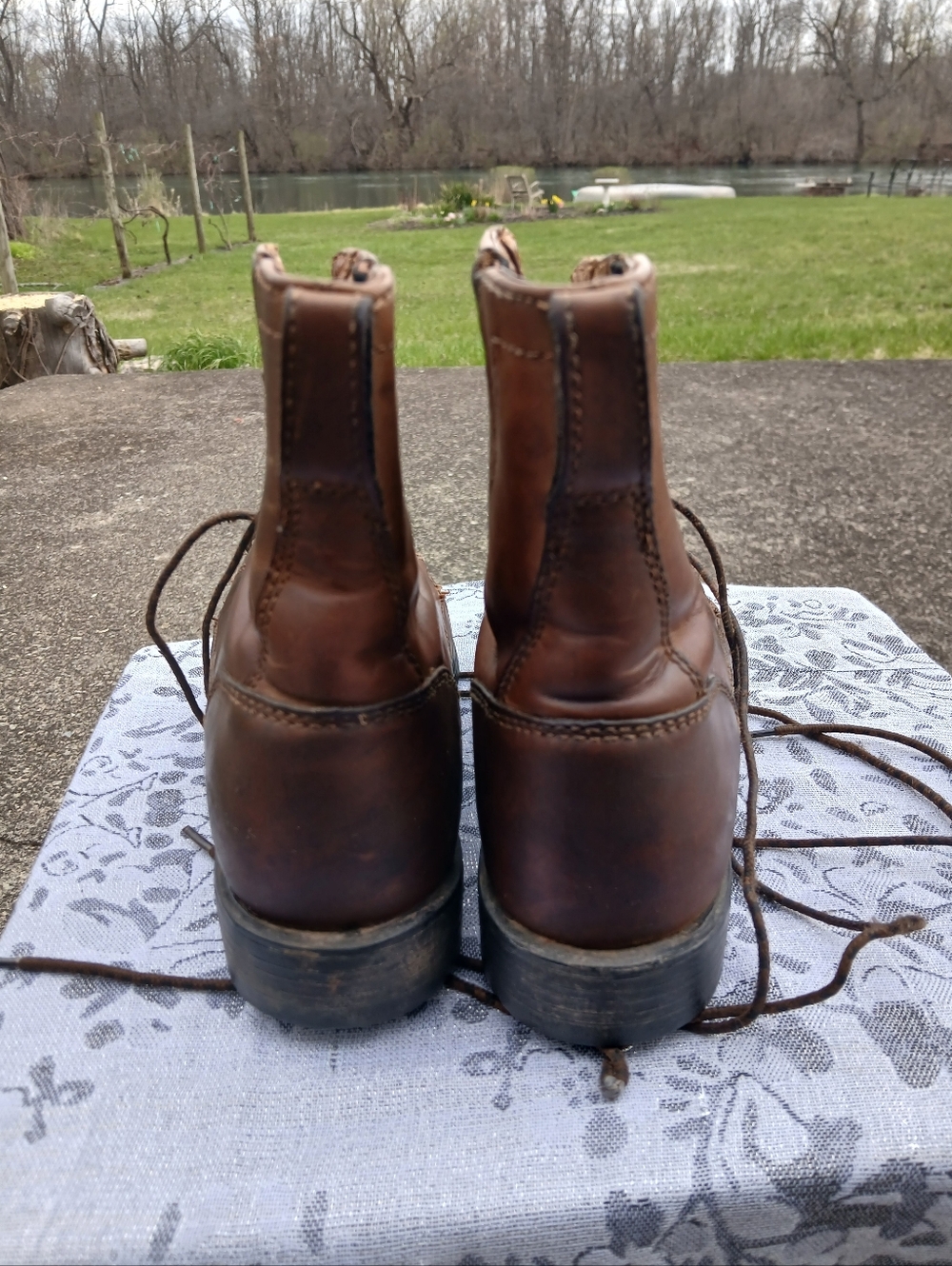 Ariat Women's Size 8 Brown Leather Lace-Up Work Boots - Picture 4 of 12